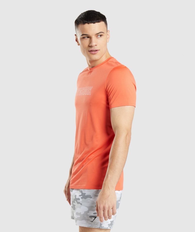 Men's Gymshark Arrival Graphic T-Shirts Orange | NZ 4SFZMP